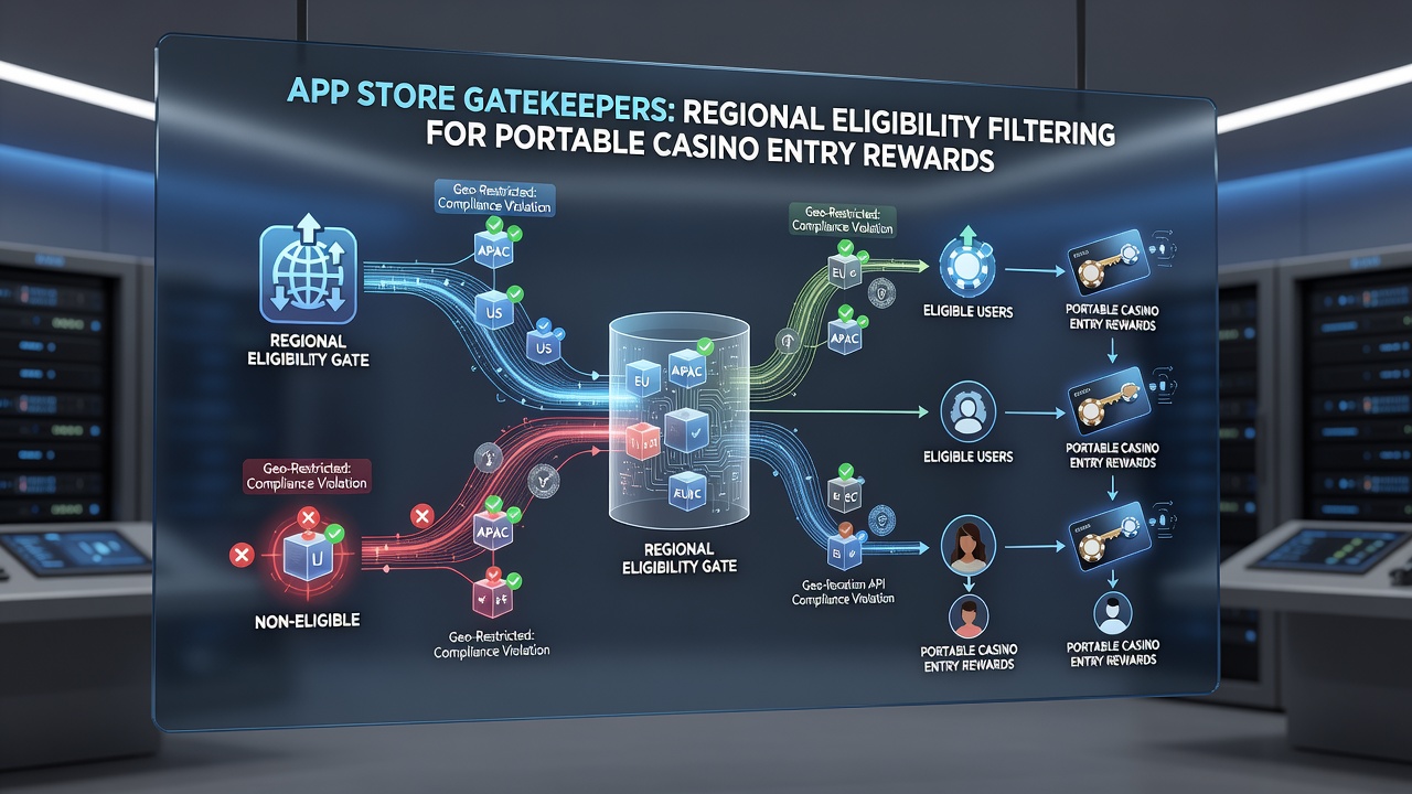 Mobile device displaying filtered casino reward options by region