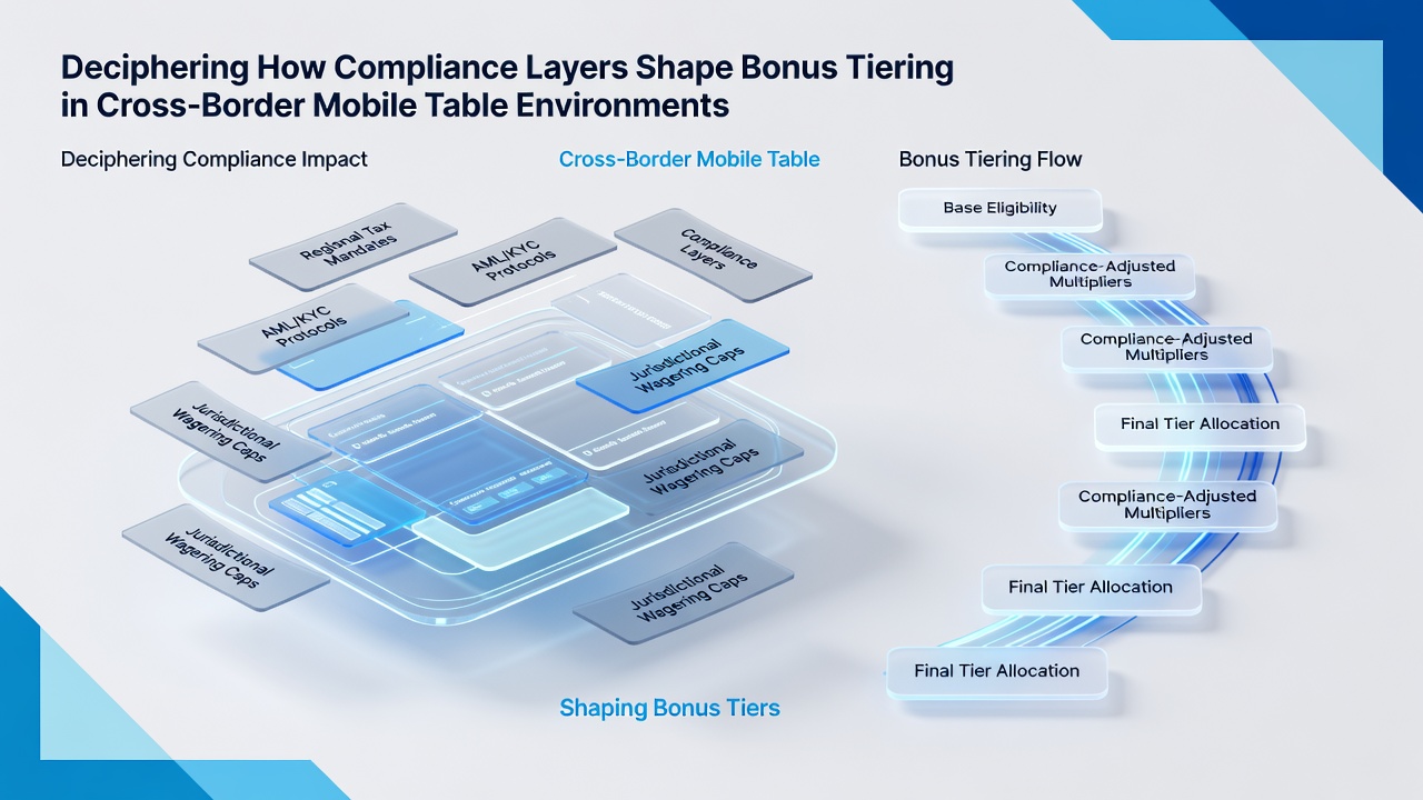 Data flow diagram showing compliance checkpoints affecting mobile bonus tier progression