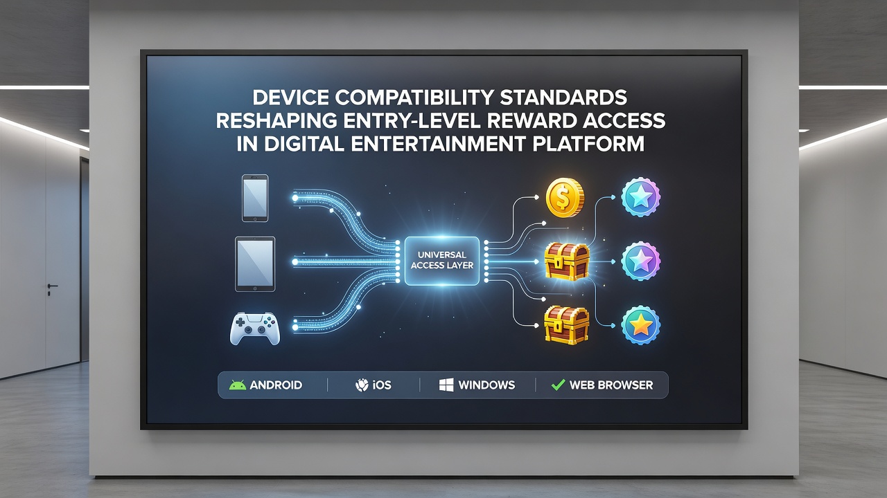 Mobile device testing environment showing reward access interfaces on various screens