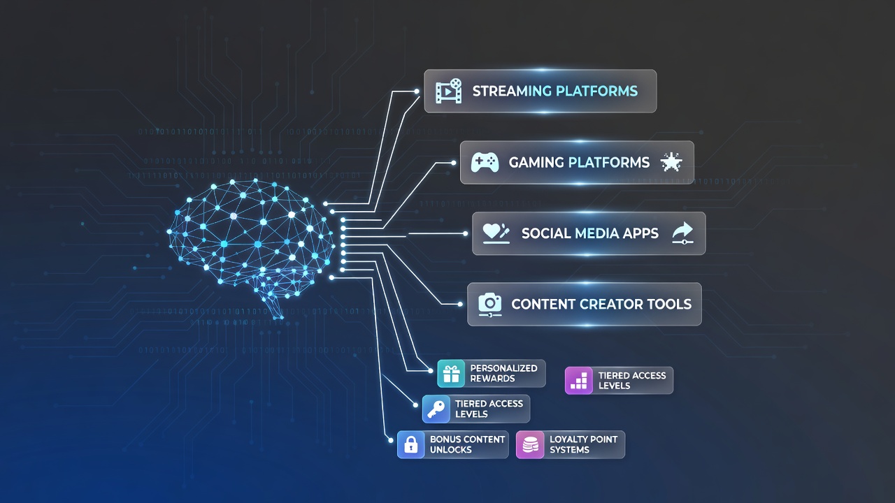 Visual representation of algorithmic scoring systems analyzing user data on digital entertainment platforms