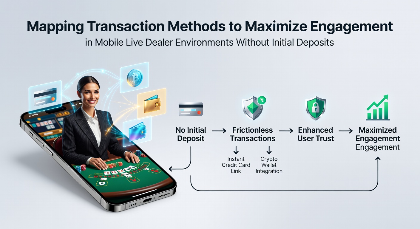 Mobile live dealer interface displaying transaction mapping options for no-deposit bonuses