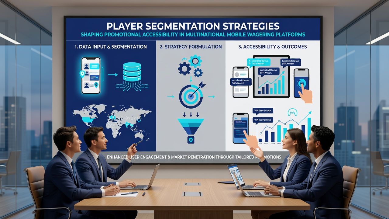 Mobile screen mockup illustrating targeted promotional banners delivered to segmented player groups