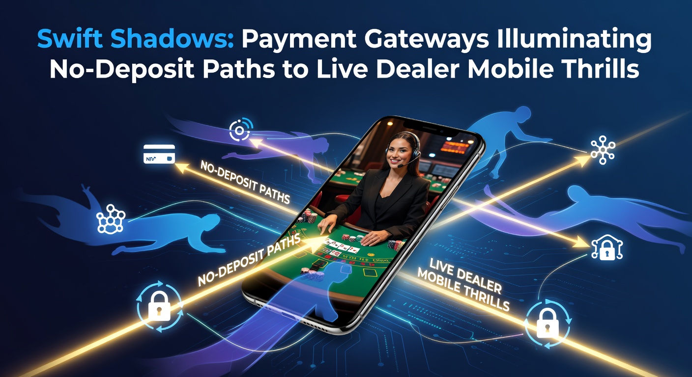 Mobile screen displaying live dealer blackjack with swift payment gateway icons overlayed, highlighting no-deposit bonus activation